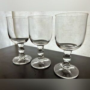 3 Thomas Grog Crystal  Glasses 5 1/2"  Wine